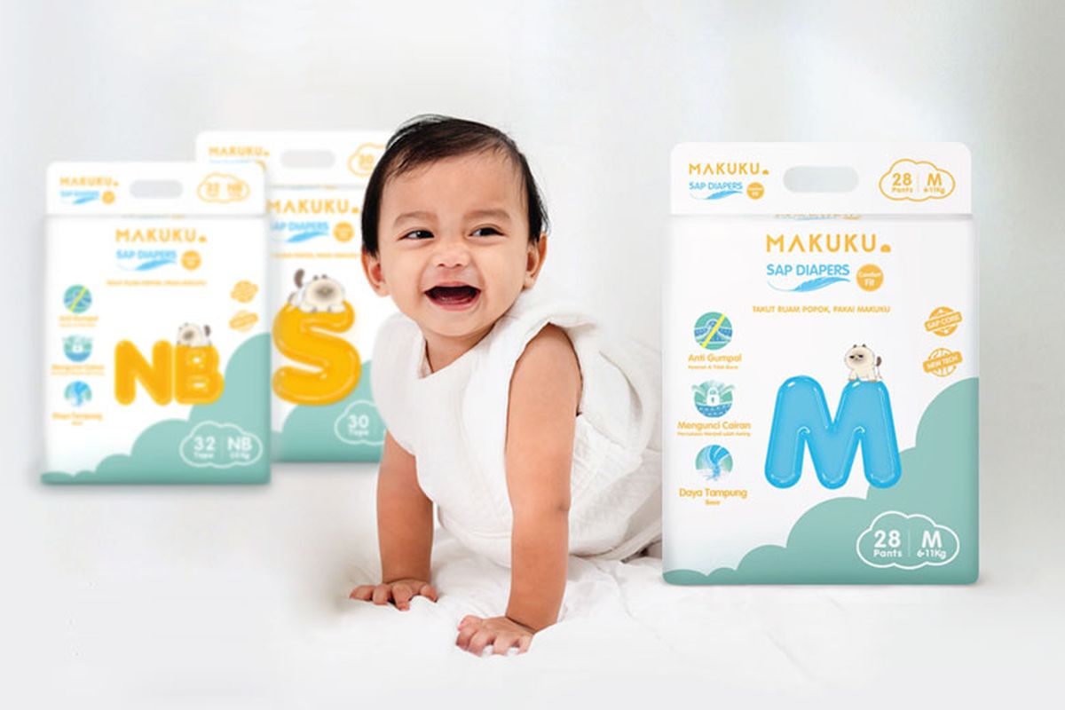 MAKUKU SAP Diapers Comfort Fit adalah popok berteknologi inti struktur SAP yang ditawarkan dengan harga terjangkau.