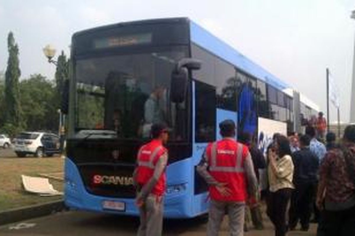 Armada baru Bus TransJakarta buatan perusahaan Swedia, Scania. 