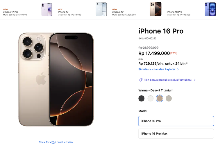 Harga iPhone Hari Ini 19 Maret 2026, iPhone 16 Diskon hingga 20 Persen
