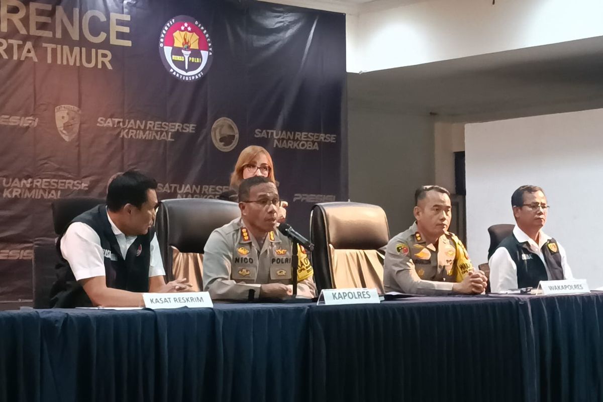 Konferensi pers terkait kasus Gathan Saleh menembak temannya di Jatinegara, Jakarta Timur, Kamis (8/2/2024), di Polres Metro Jakarta Timur, Kamis (29/2/2024).