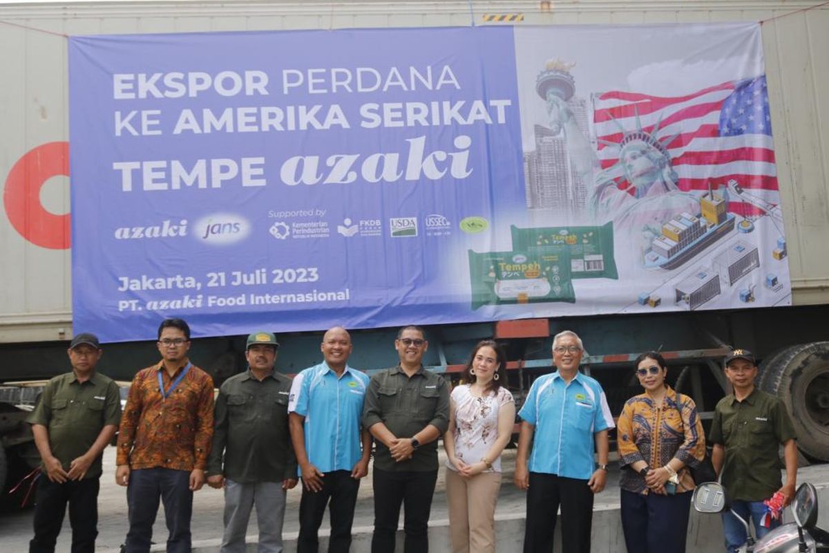 PT Azaki Food Internasional kembali mengekspor produk Tempe Azaki sebanyak 1,92 ton ke  AS.