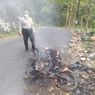 Teriak Histeris, Kurir Paket Ini Terduduk Lemas Saat Melihat Motornya Ludes Terbakar