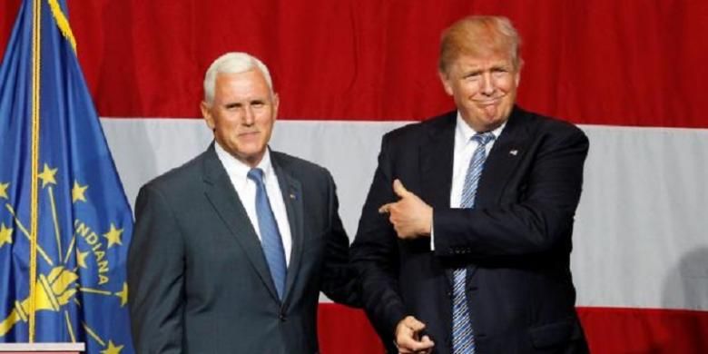 Calon Presiden  Partai Republik Donald Trump dan Cawapres Mike Pence 