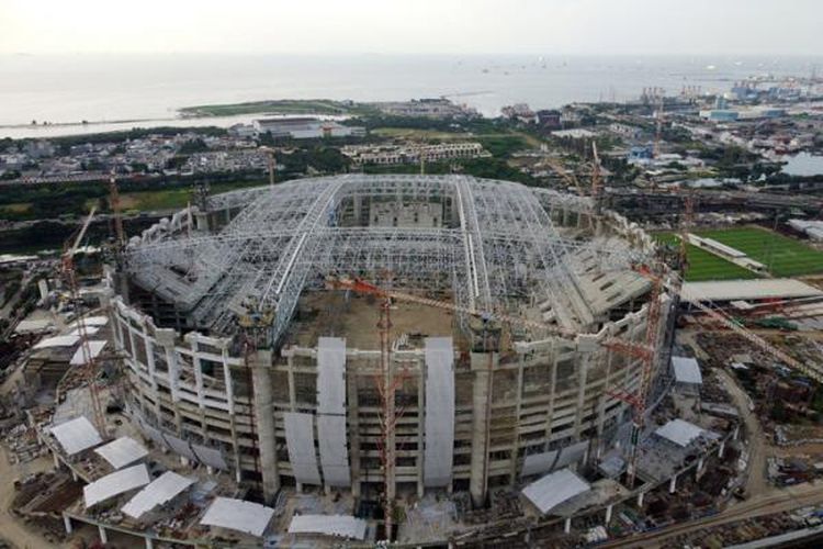 Proyek pembangunan Jakarta International Stadium (JIS). 