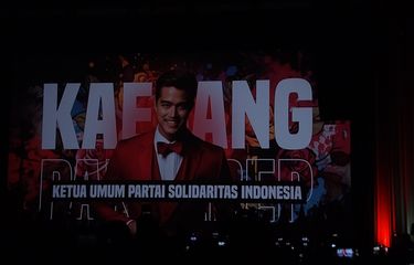 Kaesang Pangarep dideklarasikan jadi Ketua Umum PSI, Djakarta Theater, Jakarta Pusat, Senin (25/9/2023).