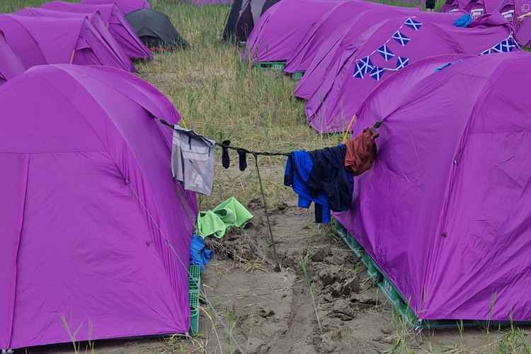 Potret tenda yang digunakan peserta Jambore Pramuka Dunia 2023 di Korea Selatan.