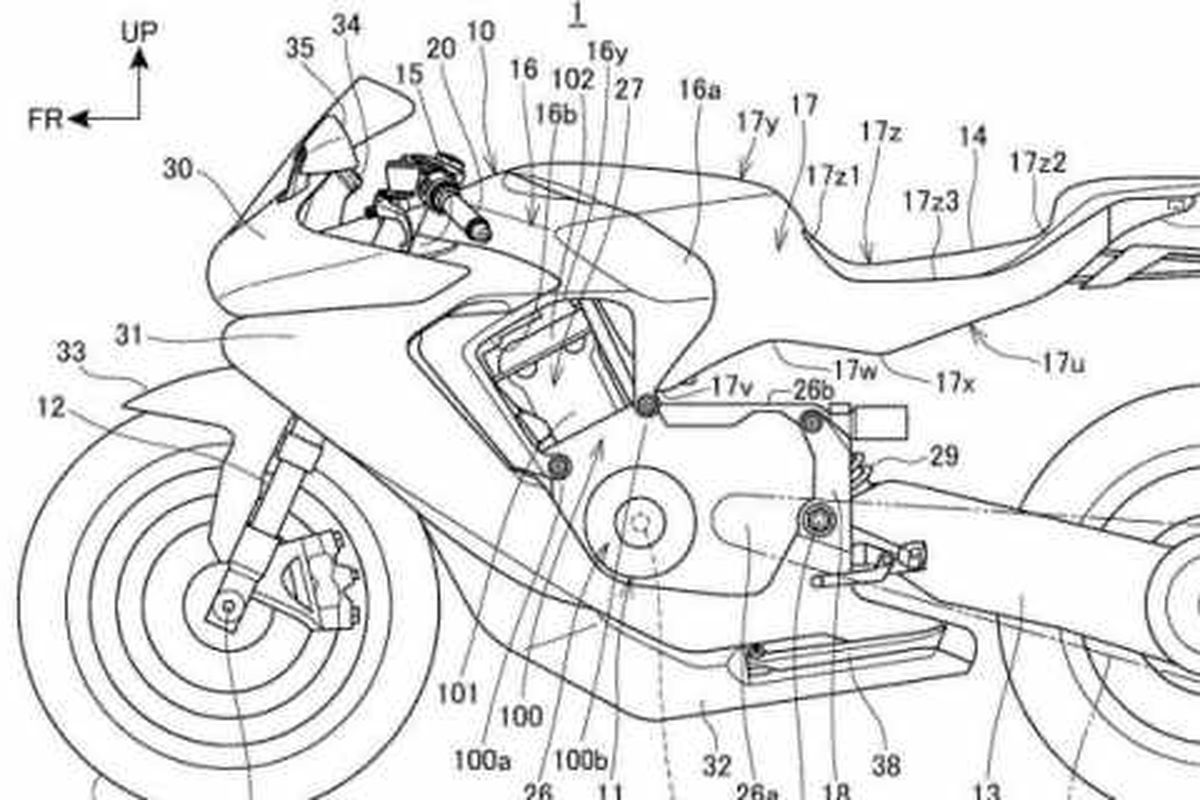 Gambar paten motor sport baru Honda