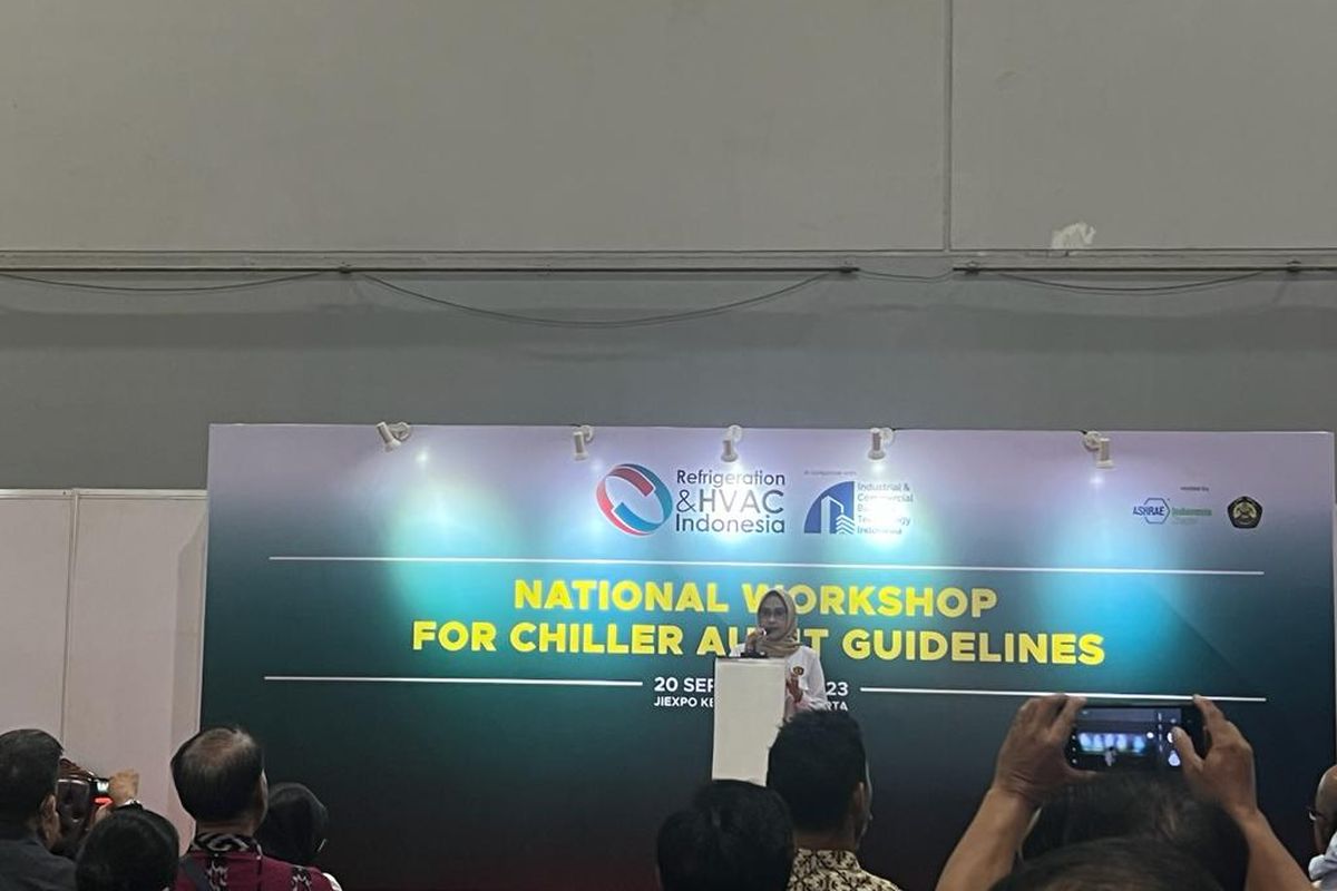 Tenaga Ahli Menteri Kementerian Energi dan Sumber Daya Manusia (ESDM) Sripeni Inten Cahyani dalam seminar di JIEXPO Kemayoran, Rabu (20/9/2023).