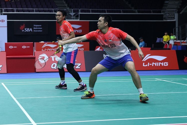 Pasangan ganda putra Indonesia, Mohammad Ahsan/Hendra Setiawan.