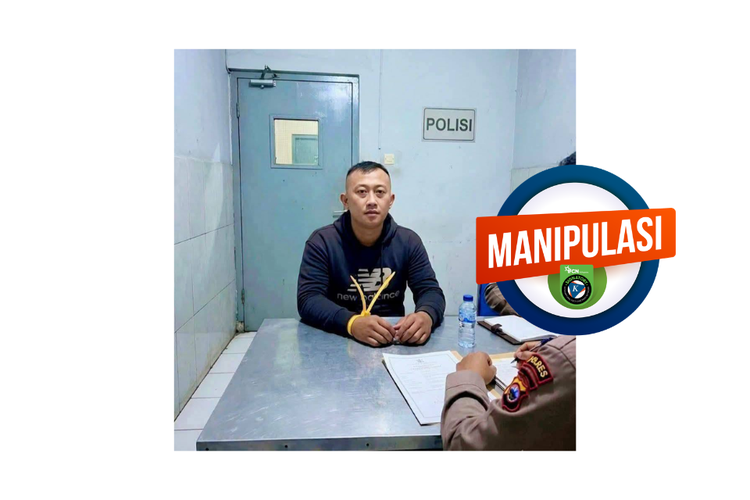 INFOGRAFIK: Hoaks Tersangka Penyekapan Taufik Hidayat Diinterogasi, Foto adalah Konten AI