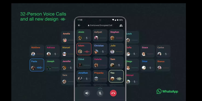 Fitur panggilan suara dengan lebih banyak peserta, yakni hingga 32 orang.
