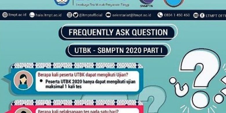 Kumpulan Pertanyaan Peserta Utbk Sbmptn 2020 Berikut Jawaban Ltmpt Halaman All Kompas Com