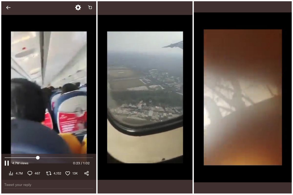 Tangkapan layar video detik-detik jatuhnya pesawat Yeti Airlines di Nepal, Minggu (15/1/2023).