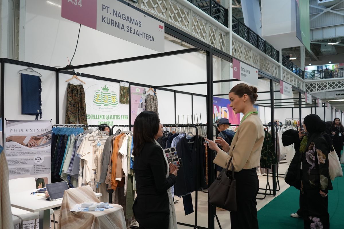 Pavilion Indonesia di pameran Source Fashion London. Pameran digelar 18-20 Februari 2025.