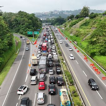 Ilustrasi arus mudik Lebaran 2025.