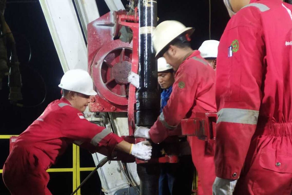 PT Pema Global Energi (PT PGE) memulai pengeboran sumur A-55A di Desa Ampeh, Kecamatan Syamtalira Aron, Kabupaten Aceh Utara, Selasa (14/2/2023)