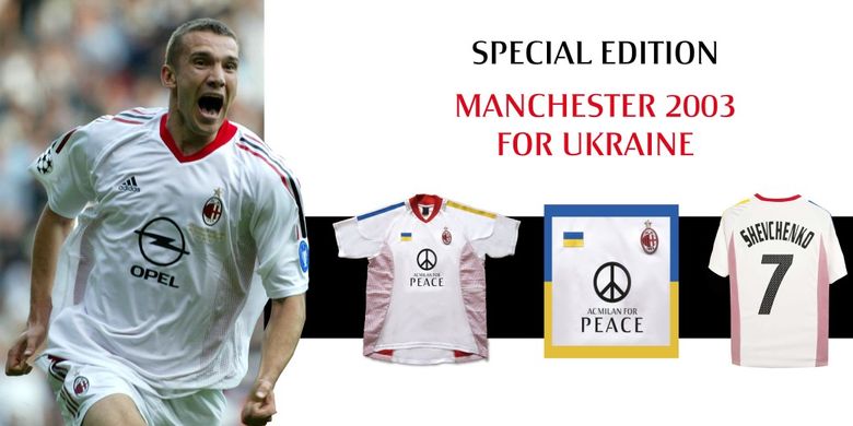 AC Milan bekerja sama dengan Andriy Shevchenko meluncurkan jersey spesial untuk mendukung Ukraina yang dilanda konflik. Seluruh penjualan jersey ini akan disumbangkan ke Palang Merah Italia untuk proyek mereka di Ukraina. 