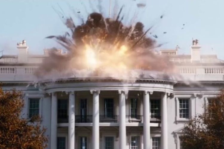 Adegan terakhir video propaganda yang menampilkan serangan tank ISIS ke Gedung Putih.