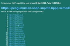 H-3 Pengumuman SNBP 2023, Ini Cara Cek Link Utama dan 36 Link Mirror