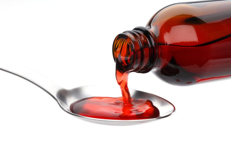 An image illustrating cough syrup. 