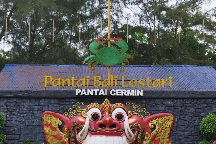 Ikon Pantai Bali Lestari di Jalan HT Rizal Nurdin, Pantai Cermin Kanan, Kabupaten Serdang Bedagai, Sumatera Utara, Rabu (14/5/2023). (KOMPAS.com/XENA OLIVIA)