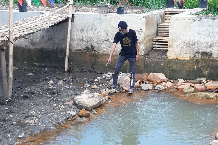 Lokasi penemuan batu candi di kawasan mata air Sendang Kramat Sukodono.
