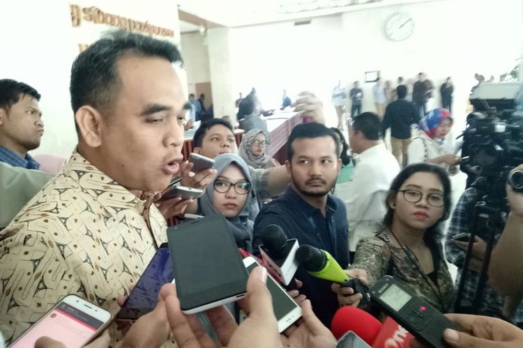 Sekjen Gerindra Ahmad Muzani di Kompleks Parlemen, Senayan, Jakarta, Rabu (13/9/2017)