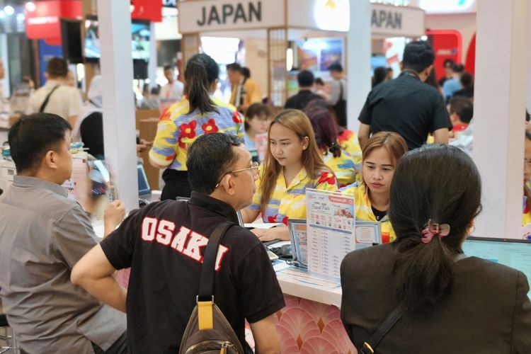 Pameran perjalanan HSBC ANA Travel Fair 2025 digelar mulai Kamis (24/7/2025) sampai Minggu (27/7/2025) di Laguna Atrium, Central Park, Jakarta Barat saat Kompas.com sambangi pada Kamis (24/5/2026). 
