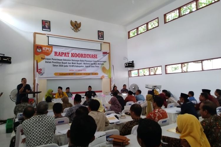 Koordinasi KPU Jawa Timur dengan 19 KPU Kabupaten/Kota yang menyelenggarakan Pilkada 2020 di KPU Jember 