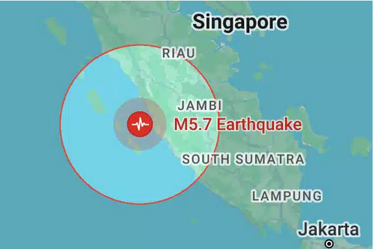 Gempa berkekuatan magnitudo 5,7 mengguncang wilayah Pesisir Selatan, Sumatera Barat, Senin (5/2/2024) pukul 07.52 WIB.