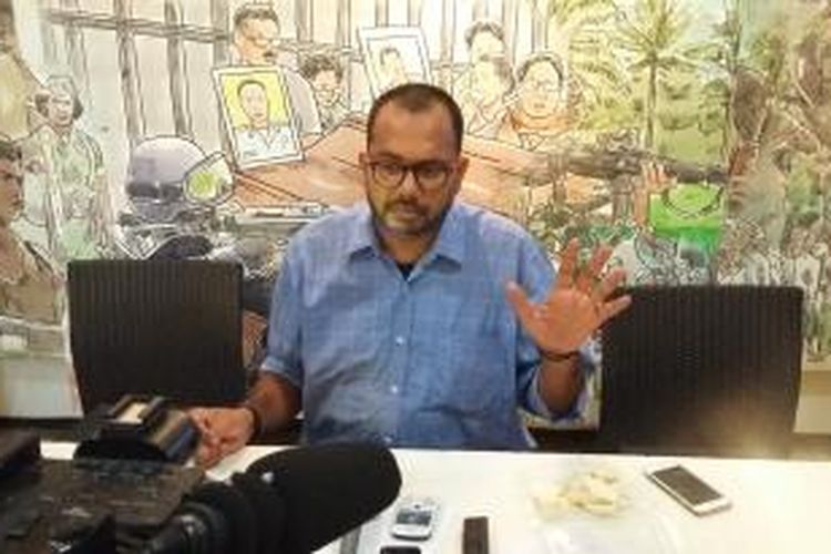 Koordinator Komisi untuk Orang Hilang dan Korban Tindak Kekerasan (Kontras) Haris Azhar, saat ditemui di Sekretariat Kontras, Jakarta Pusat, Jumat (14/8/2015).