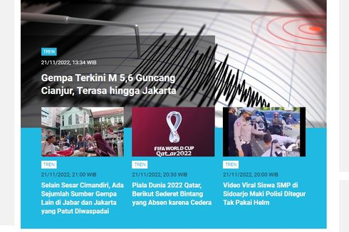 [POPULER TREN] Update Gempa Cianjur dan Daerah yang Merasakannya | Arti Logo dan Maskot Piala Dunia 2022