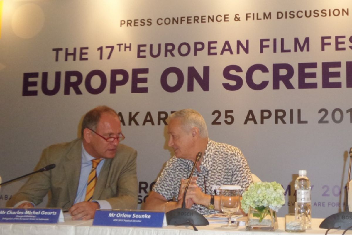 Konferensi pers Europe on Screen 2017 di Hotel Pullman, Jakarta Pusat, Selasa (25/4/2017).