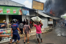 Pasar Serangin Lumajang Terbakar, Pedagang Berhamburan Selamatkan Barang