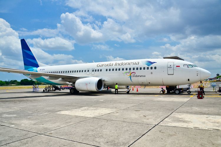Ilustrasi pesawat Garuda Indonesia.
