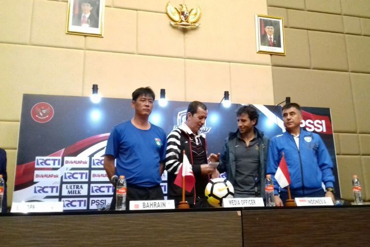 Sesi jumpa pers menjelang bergulirnya PSSI Anniversary Cup 2018.