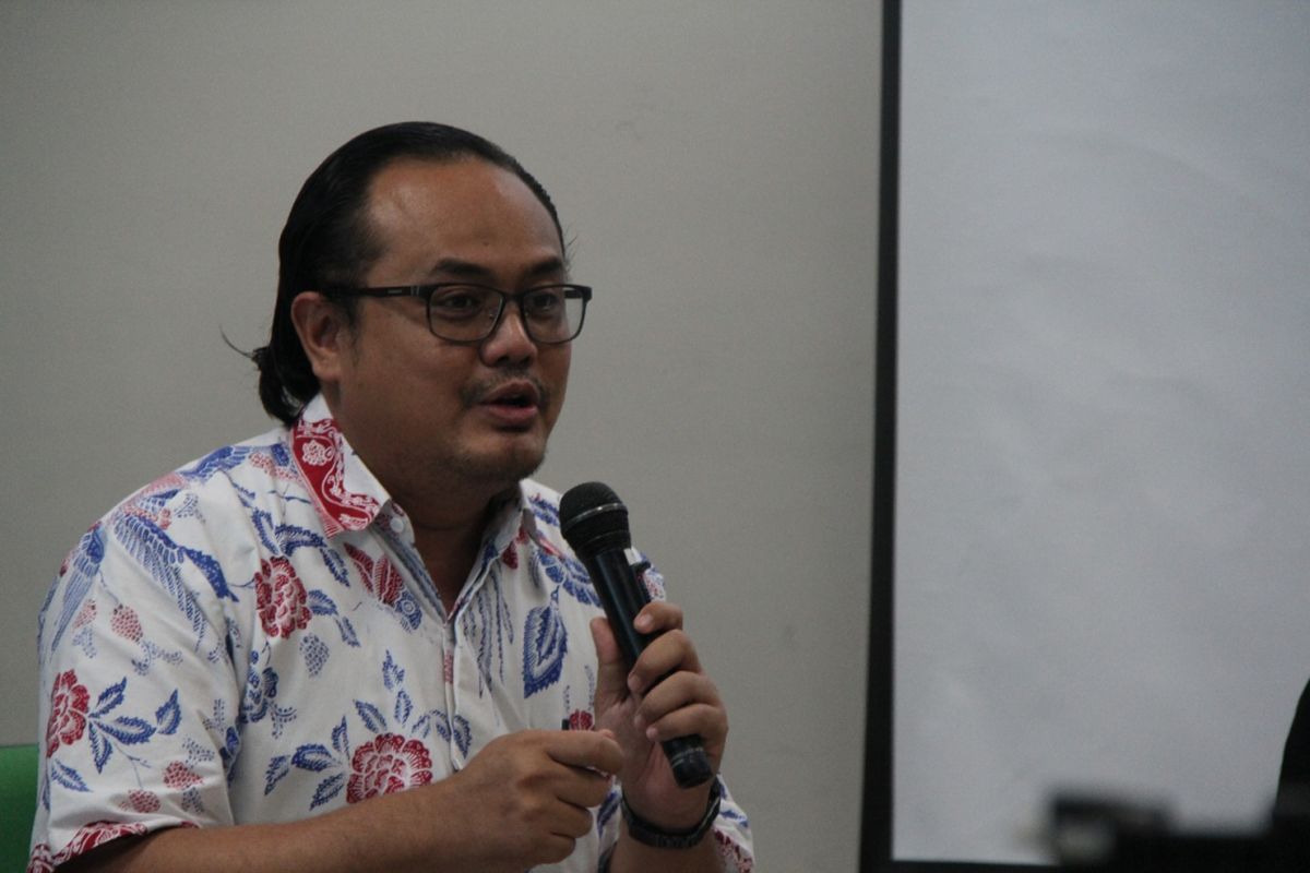 Ketua Program Komunikasi Strategis Inco Hary Perdana menerangkan perlunya dosen merefleksikan kembali fungsinya sebagai pendidik saat berhadapan dengan generasi milenial.