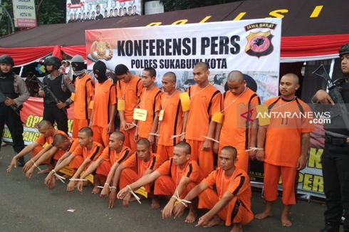 Jelang Lebaran, Polisi Tangkap Belasan Tersangka Kejahatan Jalanan di Sukabumi