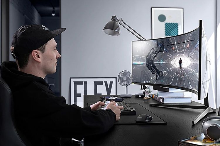 Ilustrasi bermain game. 