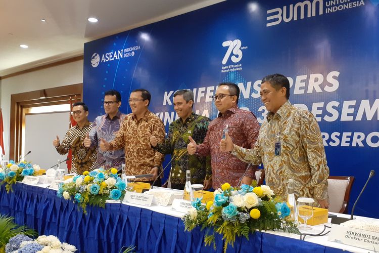 Konferensi pers BTN di Jakarta pada Kamis (15/2/2023).