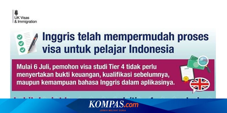 Inggris Permudah Pembuatan Visa Tier 4 Bagi Pelajar Asing Termasuk Indonesia Halaman All Kompas Com