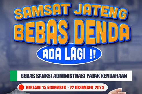 Pemutihan Denda Pajak Kendaraan di Jawa Tengah Berlaku sampai 22 Desember 2023