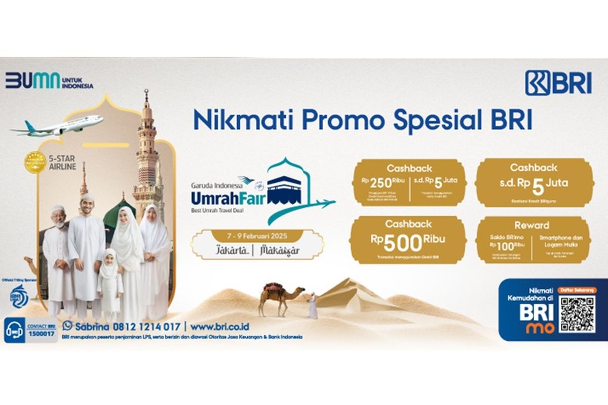 Promo BRI pada Garuda Indonesia Umrah Travel Fair 2025. 