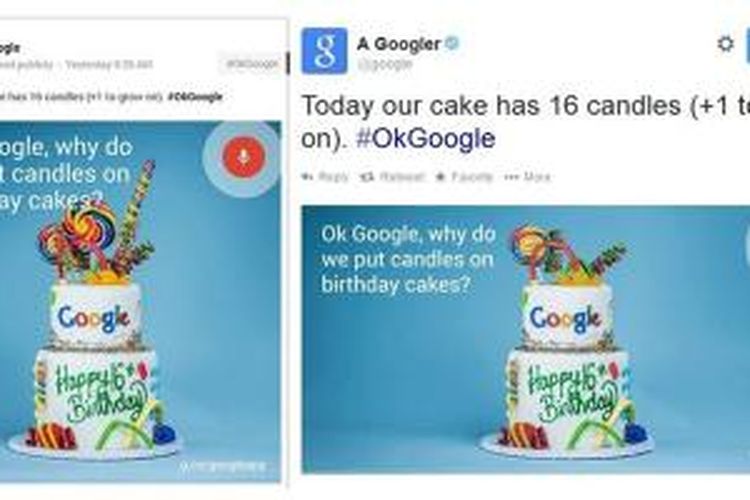 Kue ulang tahun Google ke-16