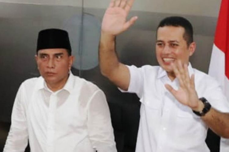 Gubernur dan wakil gubernur Sumut yang baru, Edy Rahmayadi dan Musha Rajeksah alias Ijek. 