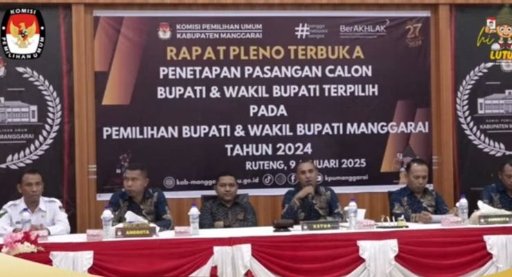 KPU Tetapkan Hery-Fabi Bupati dan Wakil Bupati Manggarai Terpilih 2025-2030