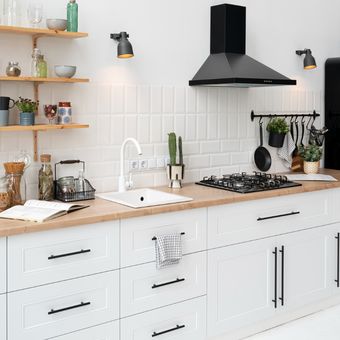 Ilustrasi dapur, dapur modern. 