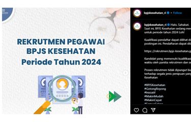 Tangkapan layar pengumuman lowongan kerja BPJS Kesehatan 2024.