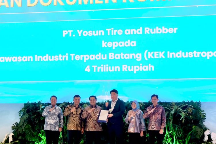 Yosun Tire Bangun Pabrik Ban di KEK Batang, Investasi Rp 4 Triliun
