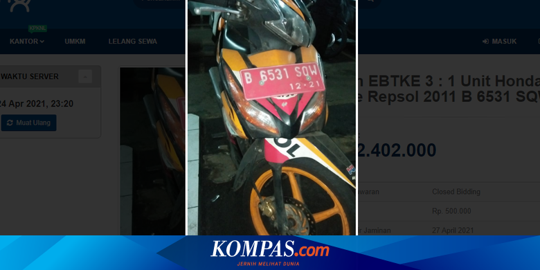 Daftar Terbaru Lelang Motor Bebek Pelat Merah, Mulai Rp 2 Juta